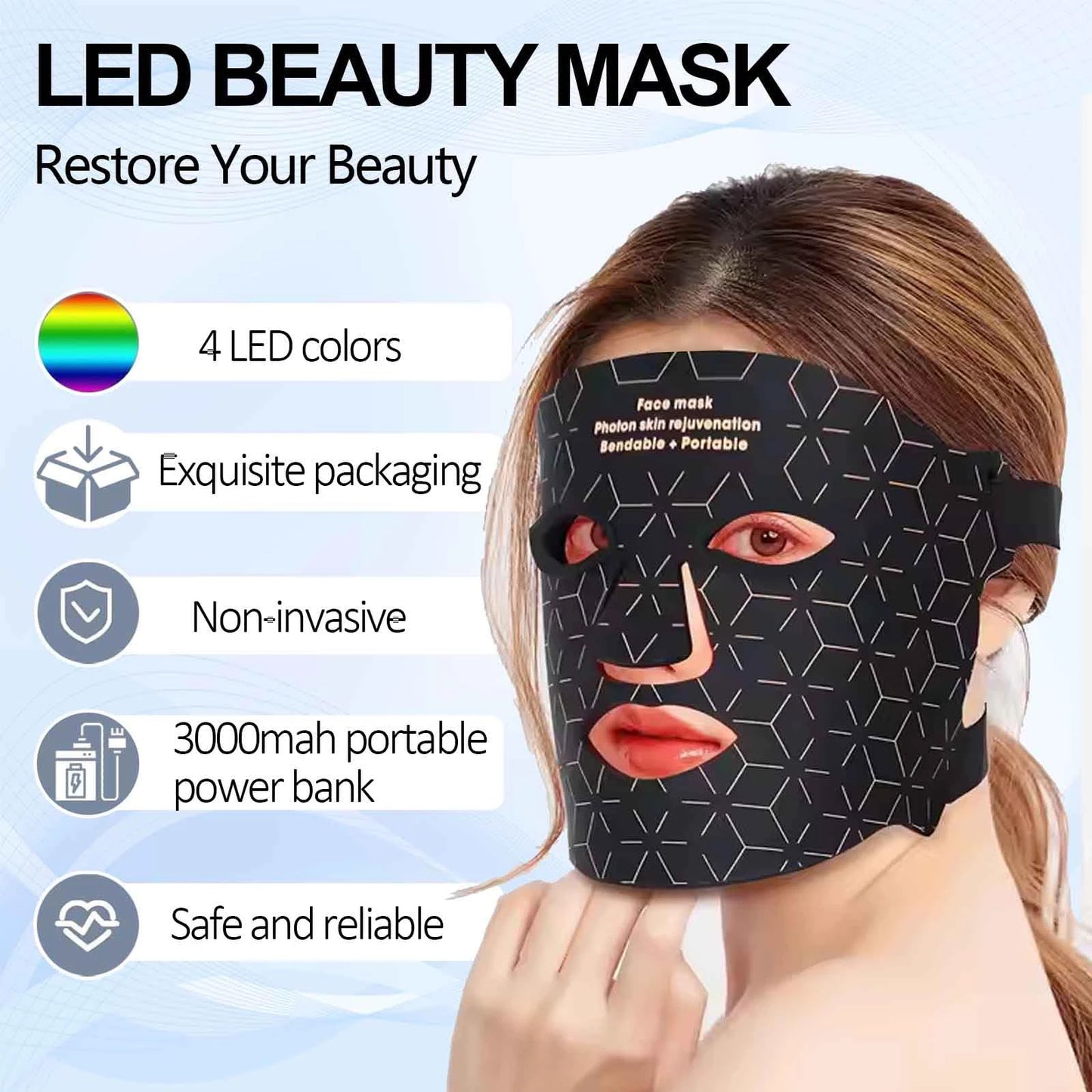 LED Red Light Therapy Face Mask